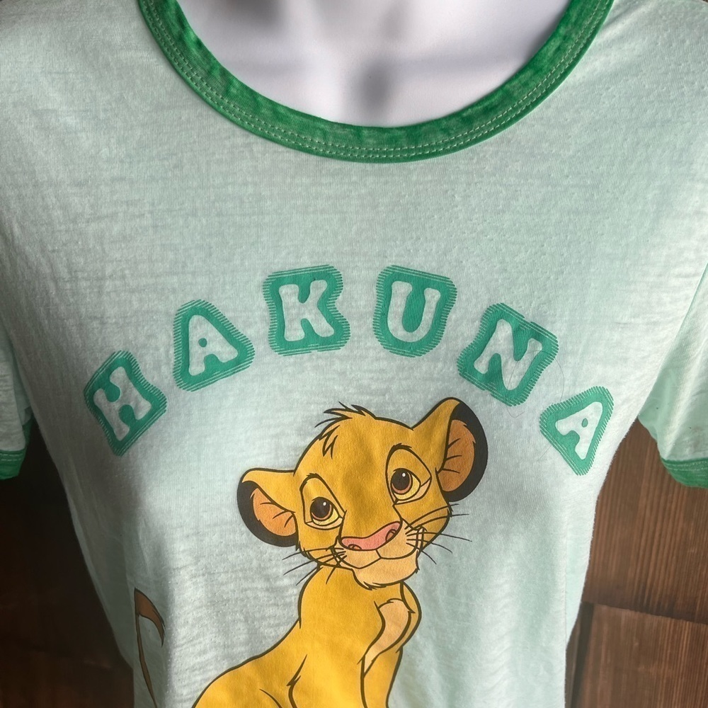Disney Lion King Hakuna Matata Simba Green Ringer T-shirt::Disneyland Anniversar - Picture 4 of 7